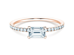 Verlobungsring Emerald-Cut in Roségold