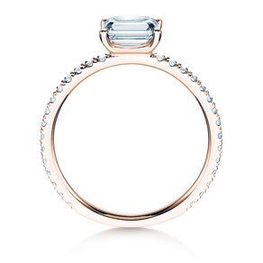 Verlobungsring Emerald-Cut in Roségold
