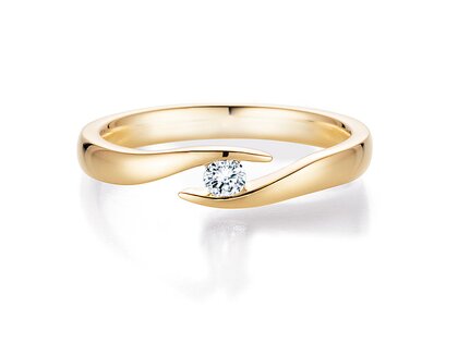 Verlobungsring Twist in 14K Gelbgold mit Diamant 0,20ct H/SI