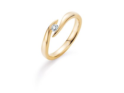 Verlobungsring Twist in 14K Gelbgold mit Diamant 0,20ct H/SI