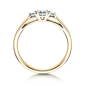 Verlobungsring 3 Stones in 14K Gelbgold mit Labordiamanten 0,40ct E/VS