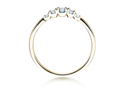Verlobungsring 5 Diamonds in 14K Gelbgold mit Diamanten 0,15ct G/SI