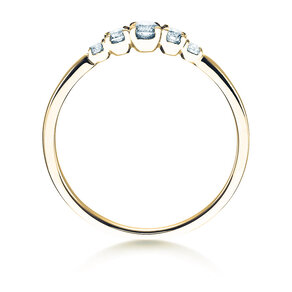 Verlobungsring 5 Diamonds in 14K Gelbgold mit Diamanten 0,15ct G/SI