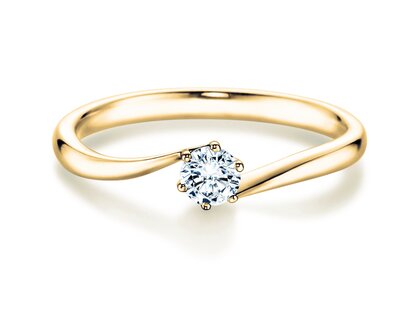 Verlobungsring Devotion in 18K Gelbgold mit Diamant 0,10ct H/SI