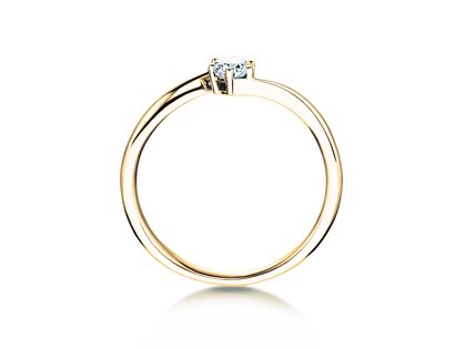 Verlobungsring Devotion in 18K Gelbgold mit Diamant 0,10ct H/SI