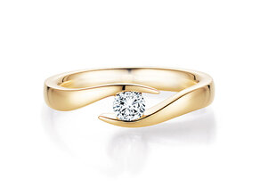 Verlobungsring Twist in 9K Gelbgold mit Diamant 0,30ct H/SI