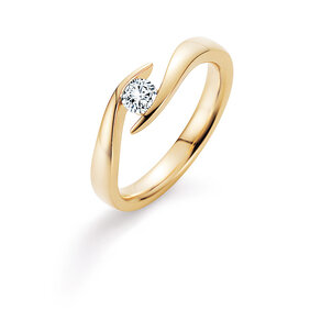 Verlobungsring Twist in 9K Gelbgold mit Diamant 0,30ct H/SI