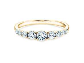 Verlobungsring 9 Diamonds in 14K Gelbgold mit Diamanten 0,43ct G/SI