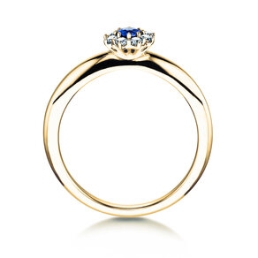 Verlobungsring Lovely in 14K Gelbgold mit Saphir 0,33ct und Diamanten 0,40ct