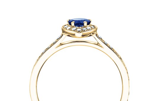 Verlobungsring Heart Saphir in 9K Gelbgold mit Saphir 0,25ct und Diamanten 0,34ct