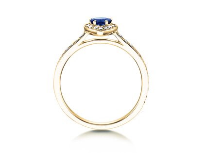 Verlobungsring Heart Saphir in 14K Gelbgold mit Saphir 0,25ct und Diamanten 0,34ct