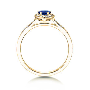 Verlobungsring Heart Saphir in 14K Gelbgold mit Saphir 0,25ct und Diamanten 0,34ct