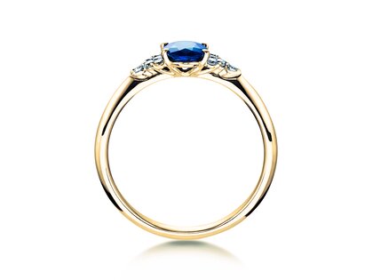 Verlobungsring Vivid in 14K Gelbgold mit Saphir 1,00ct und Diamanten 0,12ct
