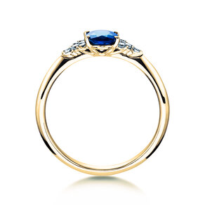 Verlobungsring Vivid in 14K Gelbgold mit Saphir 1,00ct und Diamanten 0,12ct