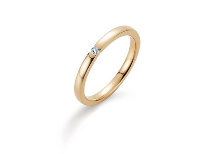 Verlobungsring Infinity in 14K Gelbgold mit Diamant 0,03ct H/SI