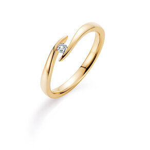 Verlobungsring Twist in 14K Gelbgold mit Diamant 0,05ct H/SI
