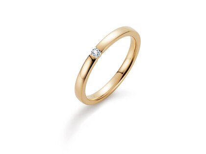 Verlobungsring Infinity in 14K Gelbgold mit Diamant 0,07ct H/SI