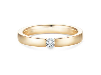 Verlobungsring Infinity in 14K Gelbgold mit Diamant 0,10ct H/SI