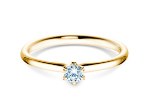 Verlobungsring Classic 6 in 14K Gelbgold mit Diamant 0,15ct H/SI