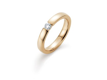 Verlobungsring Infinity in 14K Gelbgold mit Diamant 0,15ct H/SI