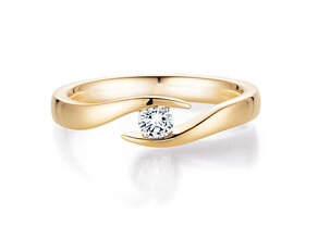 Verlobungsring Twist in 9K Gelbgold mit Labordiamant 0,15ct E/VS