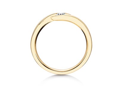 Verlobungsring Twist in 9K Gelbgold mit Labordiamant 0,15ct E/VS