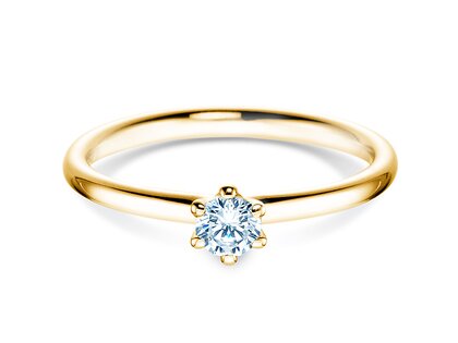 Verlobungsring Classic 6 in 9K Gelbgold mit Diamant 0,20ct H/SI