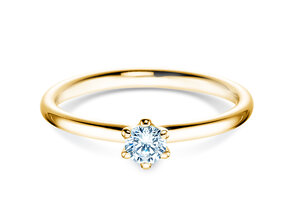 Verlobungsring Classic 6 in 9K Gelbgold mit Diamant 0,20ct H/SI
