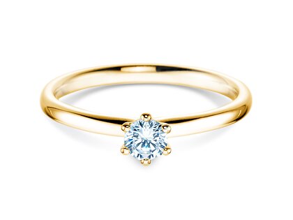 Verlobungsring Classic 6 in 18K Gelbgold mit Diamant 0,25ct D/IF