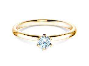 Verlobungsring Classic 6 in 18K Gelbgold mit Diamant 0,25ct D/IF