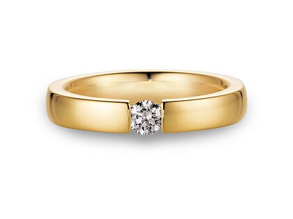 Verlobungsring Infinity in 14K Gelbgold mit Labordiamant 0,25ct E/VS