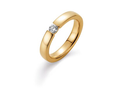 Verlobungsring Infinity in 14K Gelbgold mit Labordiamant 0,25ct E/VS