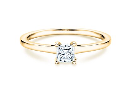 Verlobungsring Princess in 14K Gelbgold mit Diamant 0,25ct G/SI