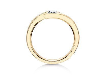 Verlobungsring Twist in 14K Gelbgold mit Labordiamant 0,25ct E/VS