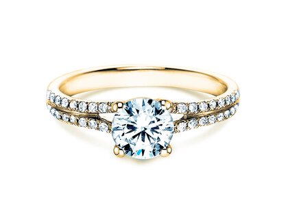 Verlobungsring Dynasty in 9K Gelbgold mit Labordiamanten 1,27ct E/VS