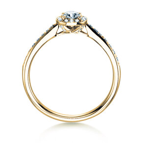 Verlobungsring Halo Petite in 18K Gelbgold mit Diamanten 0,50ct G/SI