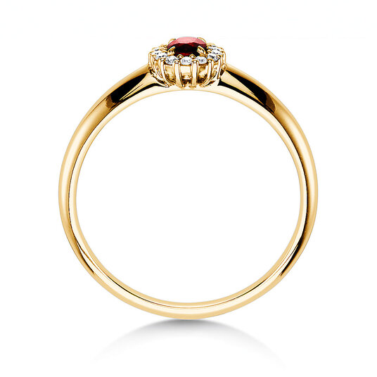 Verlobungsring Jolie in 9K Gelbgold mit Rubin 0,25ct und Diamanten 0,06ct