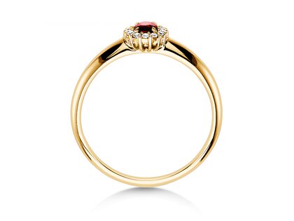 Verlobungsring Jolie in 14K Gelbgold mit Rubin 0,25ct und Diamanten 0,06ct