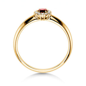 Verlobungsring Jolie in 14K Gelbgold mit Rubin 0,25ct und Diamanten 0,06ct
