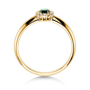 Verlobungsring Jolie in 14K Gelbgold mit Smaragd 0,25ct und Diamanten 0,06ct