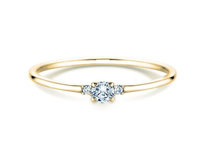 Verlobungsring Vivid Petite Diamond in 14K Gelbgold mit Diamanten 0,10ct G/SI