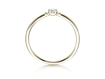 Verlobungsring Vivid Petite Diamond in 14K Gelbgold mit Diamanten 0,10ct G/SI