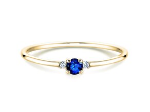 Verlobungsring Vivid Petite in 14K Gelbgold mit Saphir 0,08ct und Diamanten 0,02ct