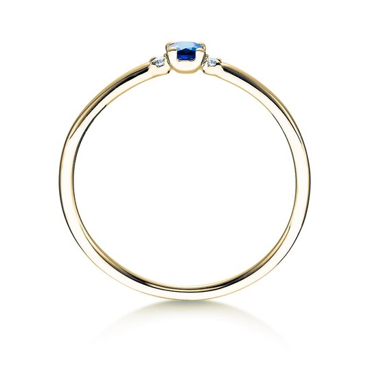 Verlobungsring Vivid Petite in 9K Gelbgold mit Saphir 0,08ct und Diamanten 0,02ct