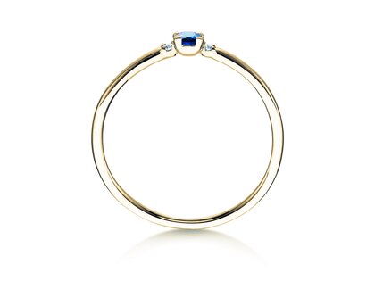 Verlobungsring Vivid Petite in 14K Gelbgold mit Saphir 0,08ct und Diamanten 0,02ct