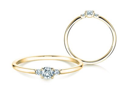Verlobungsring Vivid Petite Diamond in 18K Gelbgold mit Diamanten 0,20ct G/SI
