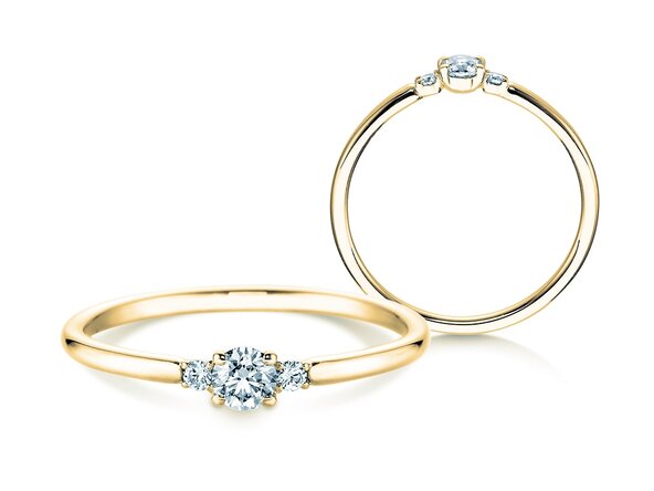 Verlobungsring Vivid Petite Diamond in Gelbgold