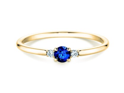 Verlobungsring Vivid Petite in 14K Gelbgold mit Saphir 0,16ct und Diamanten 0,04ct