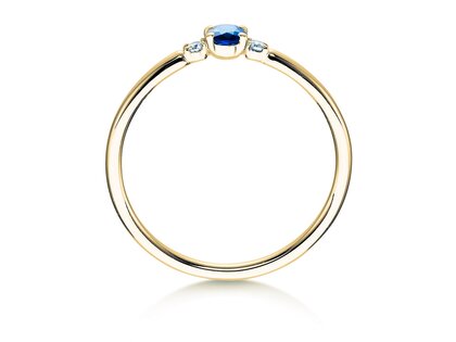 Verlobungsring Vivid Petite in 14K Gelbgold mit Saphir 0,16ct und Diamanten 0,04ct