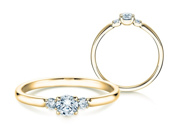 Verlobungsring Vivid Petite Diamond in 14K Gelbgold mit Labordiamanten 0,30ct E/VS